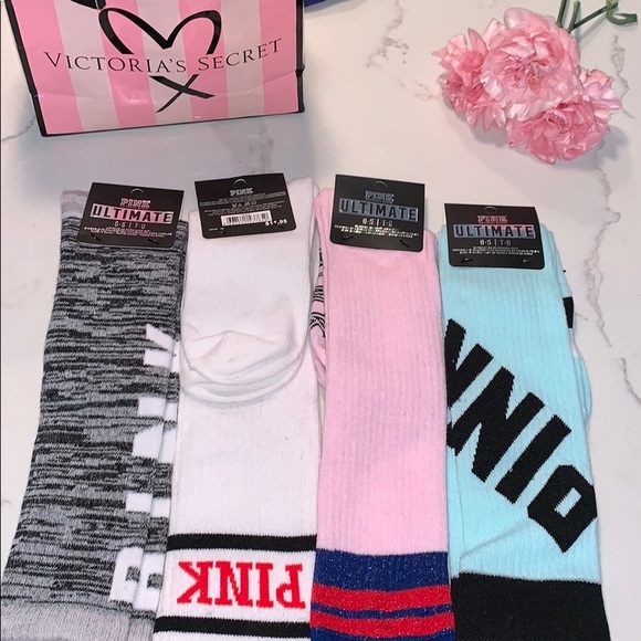 PINK Victoria's Secret Accessories - 4 pairs VS pink socks 🌟